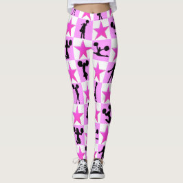 FANTASTISK ROSA STAR CHEERLEADING LEGGING