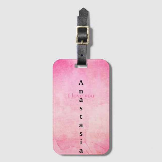 Fantastisk Rosa vattenfärg Bagagebricka (Framsida vertikal)