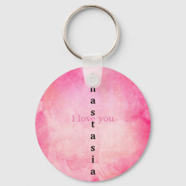 Fantastisk Rosa vattenfärg Nyckelring