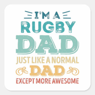 Fantastisk Rugby Pappa Fars dag Funny Gift Fyrkantigt Klistermärke