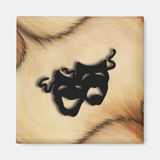 Fantastisk Rustic Comedy och Tragedy Theatre Desig Magnet (Framsidan)