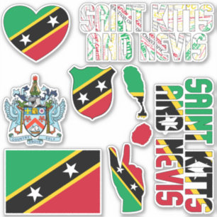 Fantastisk Saint Kitts och Nevis Shapes National Klistermärken