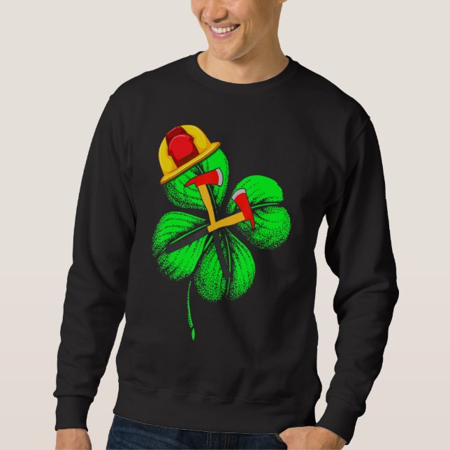 Fantastisk Saint patrick S-dagen Brandfighter Sham Lång Ärmad Tröja (Framsida)