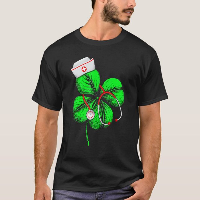 Fantastisk Saint patrick S-dagen Nurse Shamrock Ha T Shirt (Framsida)