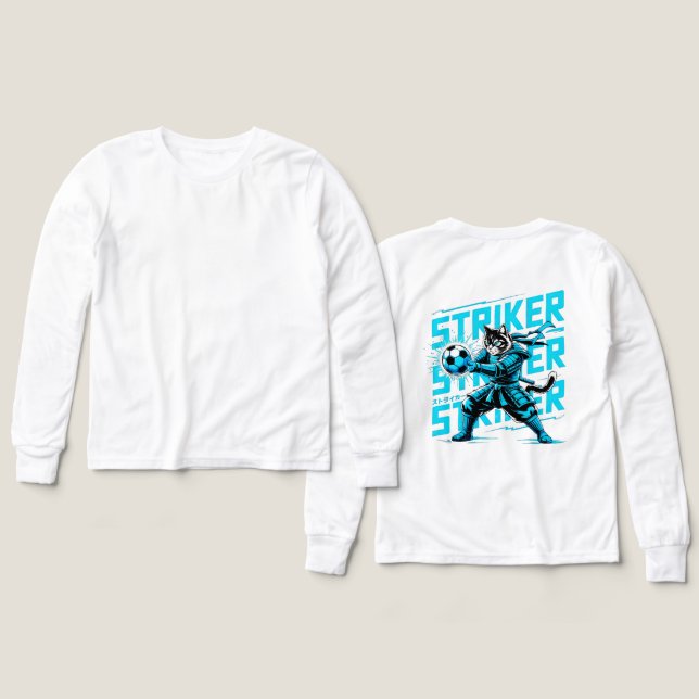 Fantastisk Samuraj Katt Anfallare - Present till k T Shirt (Design framsida och baksida)