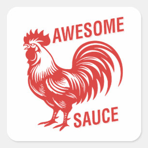 Fantastisk Sauce Tupp Funny Fyrkantigt Klistermärke