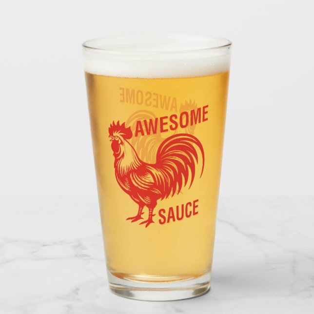 Fantastisk Sauce Tupp Funny Glaskopp (Framsida fylld)