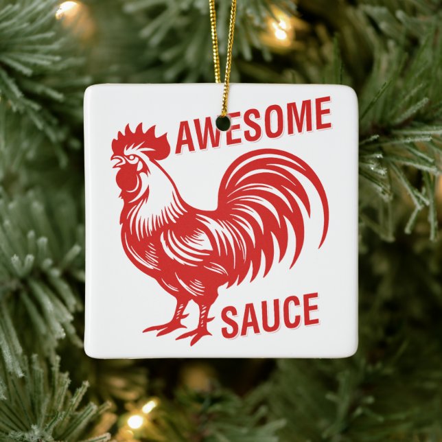 Fantastisk Sauce Tupp Funny Julgransprydnad Keramik (Träd)