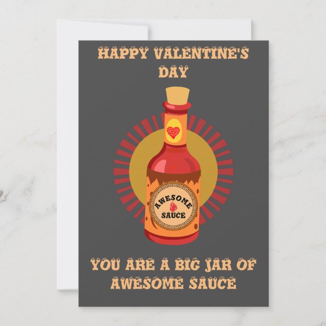 Fantastisk Sauce Valentine Note Card T-Shirt Inbjudningar (Framsida)
