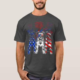 Fantastisk Schnauzer Hund American Flagga 4 juli T Shirt