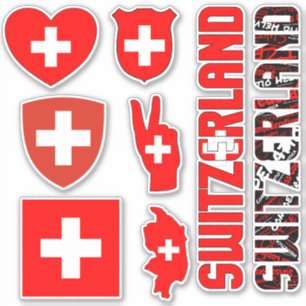 Fantastisk schweiziska former - nationella symbole klistermärken