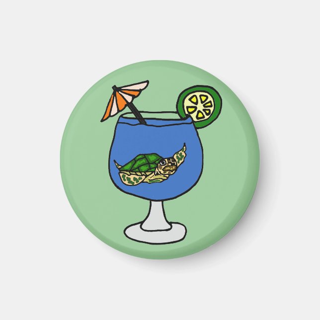 Fantastisk Sea Turtle in Margarita Magnet (Framsidan)