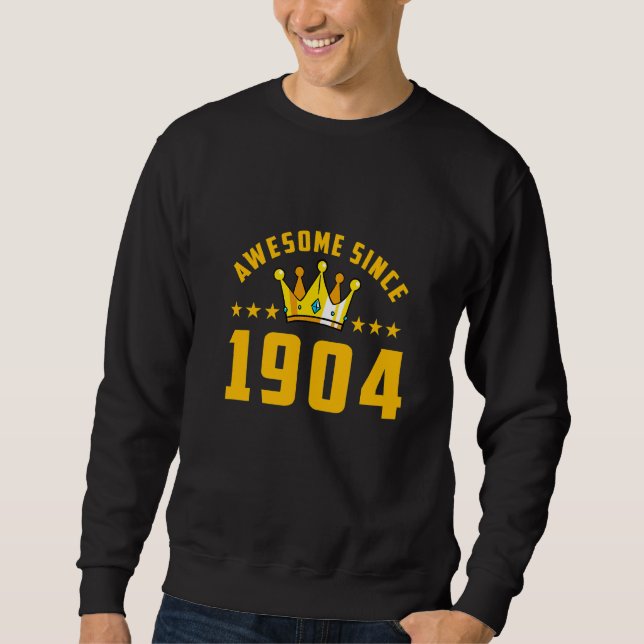 Fantastisk Sedan 1904 Födelsedag   Lång Ärmad Tröja (Framsida)