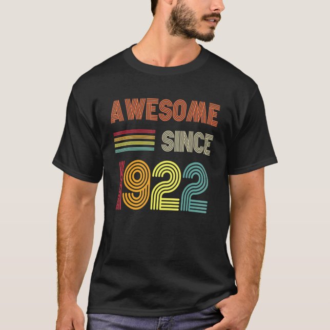 Fantastisk sedan 1922, 100:e födelsedag Retro T Shirt (Framsida)