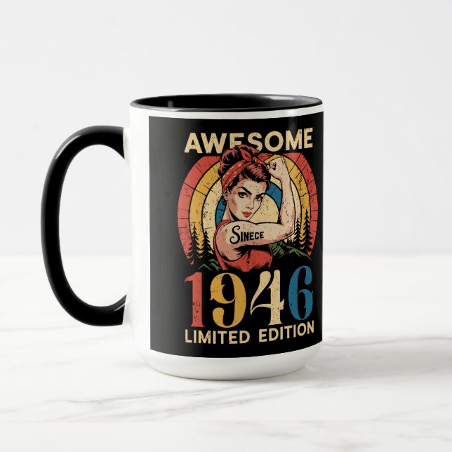 Fantastisk Sedan 1946 Retro 80-års Födelsedag för  Mugg (Vänster)