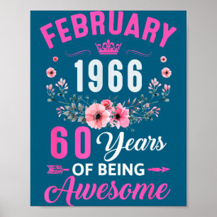 Fantastisk Sedan 1966 60 Gammal Februari Poster
