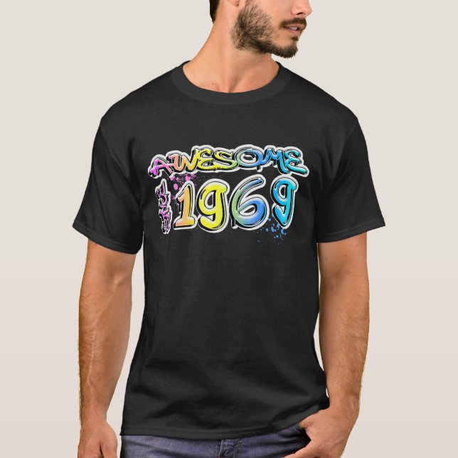 Fantastisk sedan 1969 Graffiti Motif T Shirt (Framsida)
