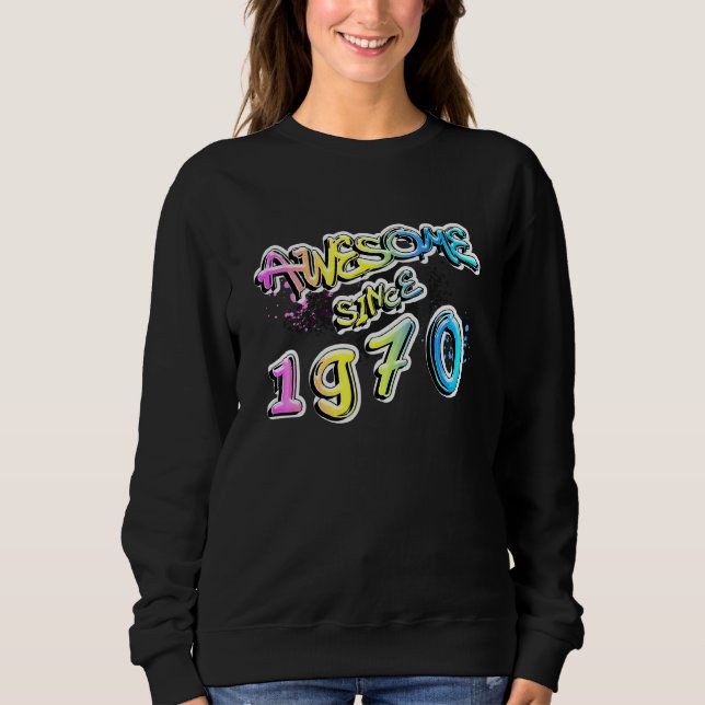 Fantastisk Sedan 1970 Graffiti-motiv T Shirt (Framsida)