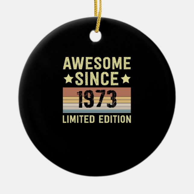 Fantastisk Sedan 1973 Födelsedag Julgransprydnad Keramik (Framsidan)