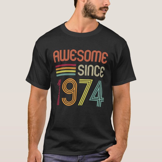 Fantastisk sedan 1974, 49:e födelsedag Retro T Shirt (Framsida)