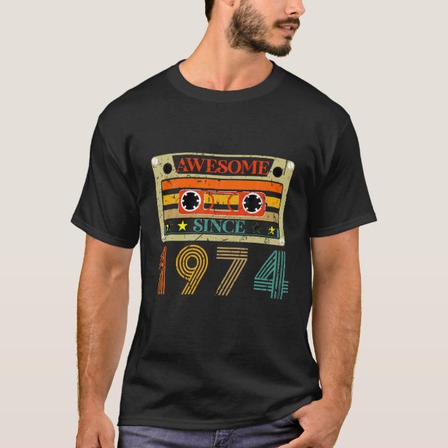 Fantastisk sedan 1974 50 år gammal 50:e födelsedag t shirt (Framsida)