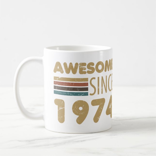Fantastisk sedan 1974 50:e födelsedagen kaffemugg (Vänster)