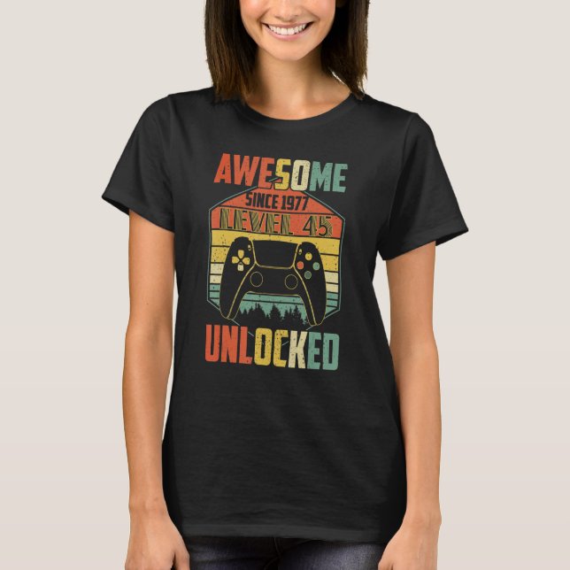 Fantastisk sedan 1977 har olåst videospel på nivå  t shirt (Framsida)
