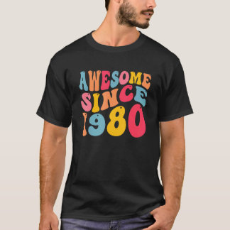 Fantastisk sedan 1980 42 år gammal Retro-Vintage 4 T Shirt