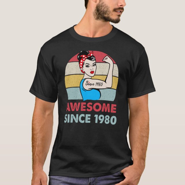 Fantastisk sedan 1980 43 år gammal 43:e födelsedag t shirt (Framsida)