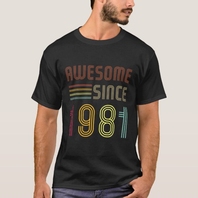 Fantastisk sedan 1981 40:e födelsedag Retro T Shirt (Framsida)