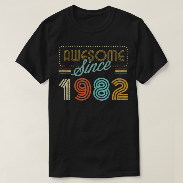 Fantastisk sedan 1982 års födelsedag t shirt (Design framsida)