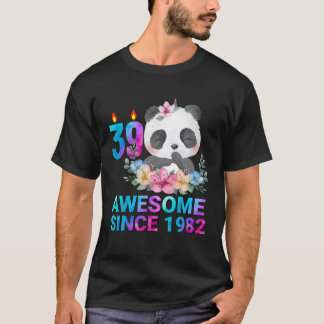 Fantastisk sedan 1982 Cute Panda 39 år gammal 39:e T Shirt