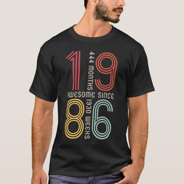 Fantastisk sedan 1986 37:e födelsedagen 37 år gamm t shirt (Framsida)