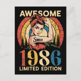 Fantastisk Sedan 1986 Retro 40-års Födelsedag för Vykort
