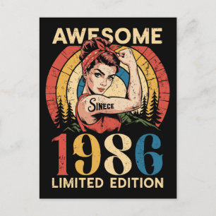 Fantastisk Sedan 1986 Retro 40-års Födelsedag för Vykort