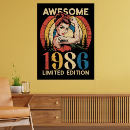 Fantastisk Sedan 1986 Vintage 40-års Kvinnors Föde Poster