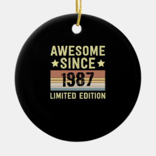 Fantastisk Sedan 1987 Födelsedag Julgransprydnad Keramik