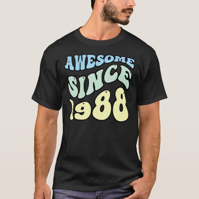 Fantastisk sedan 1988 Vintage Retro Birthday T Shirt (Framsida)