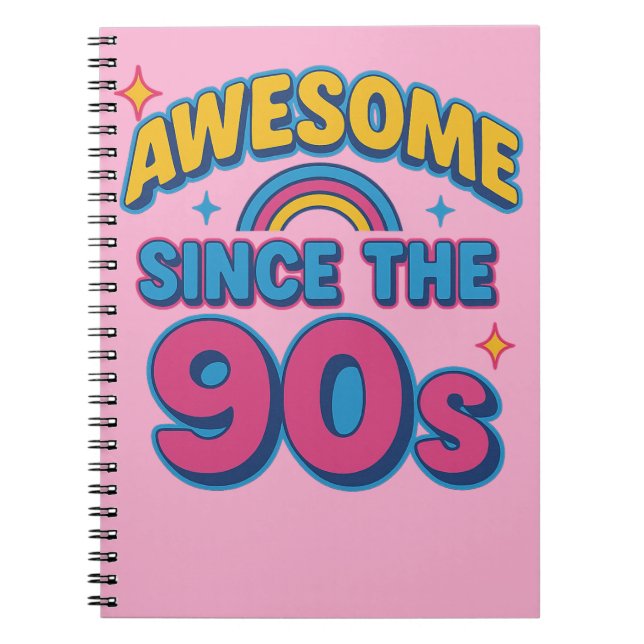 Fantastisk sedan 1990-talet - färgfull Retro Y2K S Anteckningsbok (Framsidan)