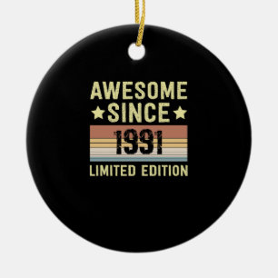 Fantastisk Sedan 1991 Födelsedag Julgransprydnad Keramik
