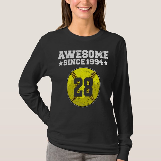 Fantastisk sedan 1994 Softball 28:e födelsedagen 2 T Shirt (Framsida)