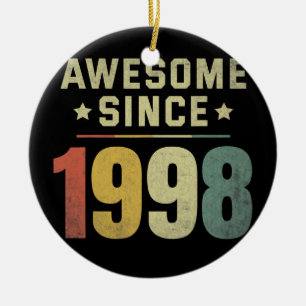 Fantastisk sedan 1998 24:e födelsedagen: Retro Man Julgransprydnad Keramik