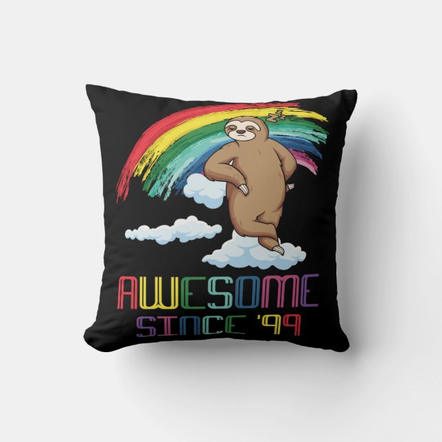 Fantastisk sedan 1999, 24:e födelsedag Sloth Rainb Kudde (Framsida)