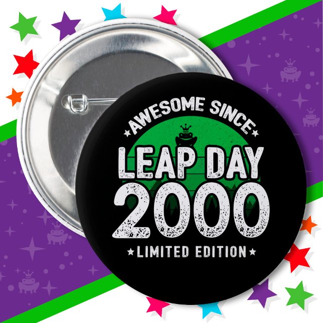 Fantastisk sedan 2000 års läderdag 29 födelsedag knapp (Skapare uppladdad)