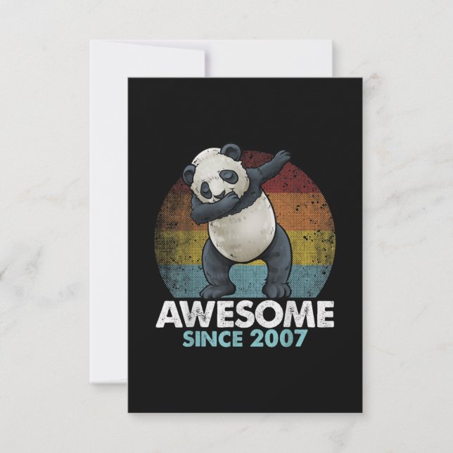 Fantastisk Sedan 2007 Dabbing Panda 13-årsdag Inbjudningar (Framsida)
