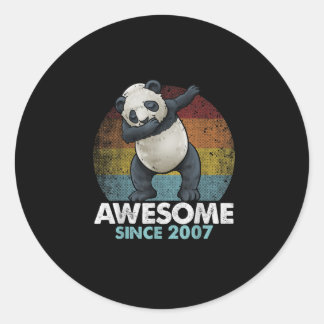 Fantastisk sedan 2007 Dabbing Panda 13:e födelseda Runt Klistermärke