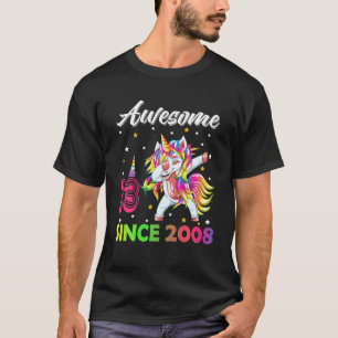 Fantastisk sedan 2008 Dabbing Unicorn 13:e födels T Shirt