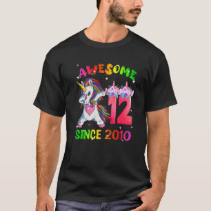 Fantastisk sedan 2010 Dabbing Unicorn 12:e Birthda T Shirt