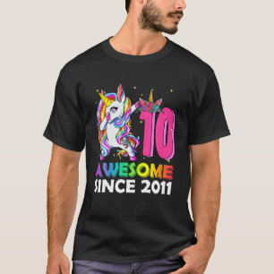 Fantastisk sedan 2011 Dabbing Unicorn 10th Birthda T Shirt
