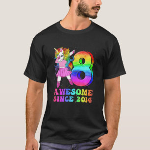 Fantastisk sedan 2014 Dabbing Unicorn Birthday 8 Å T Shirt